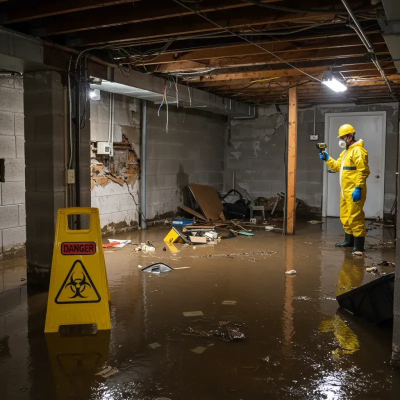 Flooded Basement Electrical Hazard in Mount Olive, AL Property