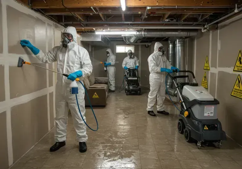 Basement Moisture Removal and Structural Drying process in Mount Olive, AL